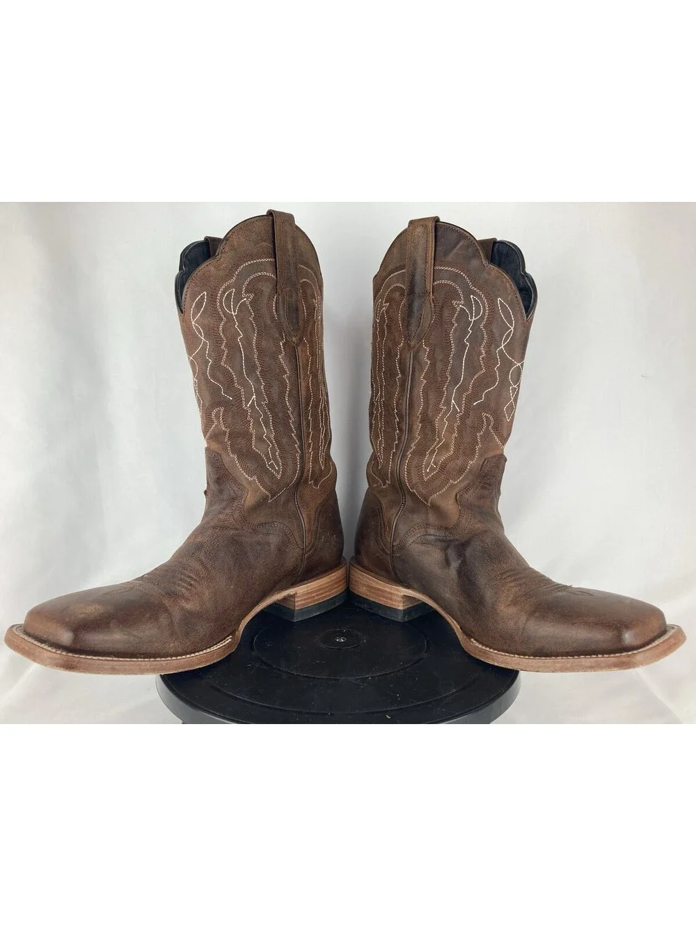 Men’s 8.5 EE (Wide) JB Dillon Mad Dog Bone Goat Leather Cowboy Boots Square Toe